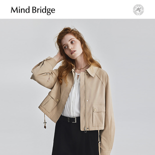 外套时尚 翻领夹克女士百搭工装 休闲上衣 Bridge2025秋短款 Mind