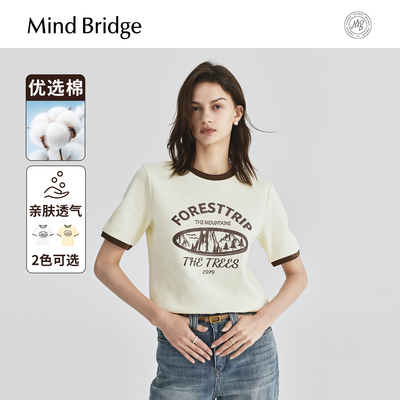 MindBridge印花撞色T恤