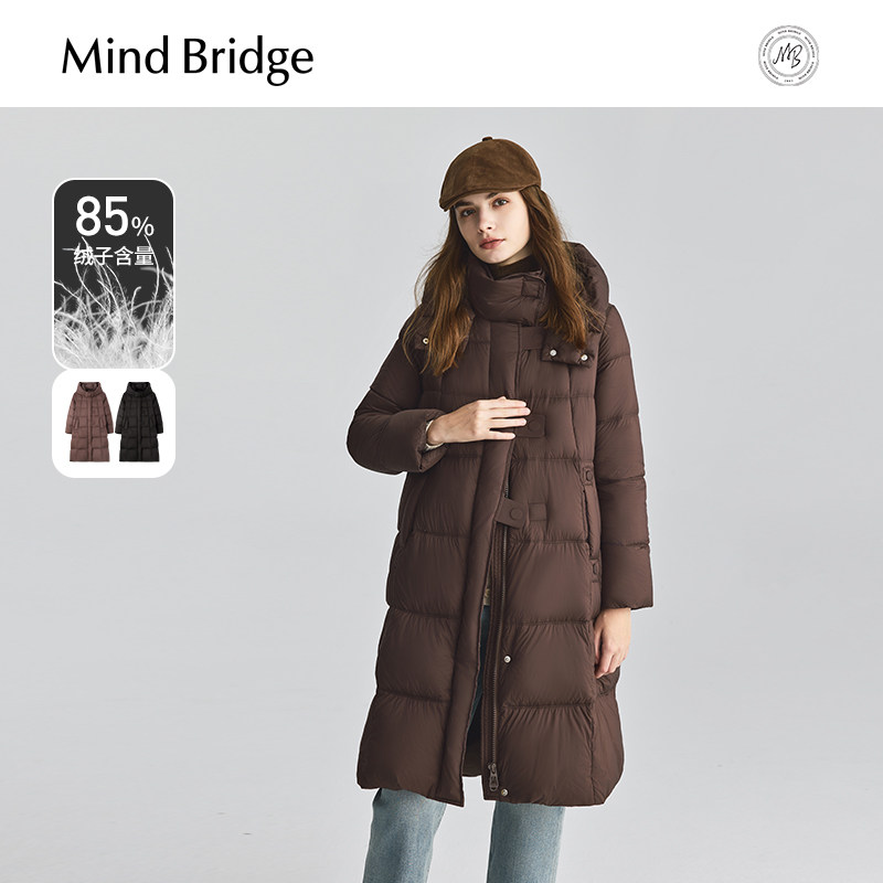中长款羽绒服MindBridge连帽