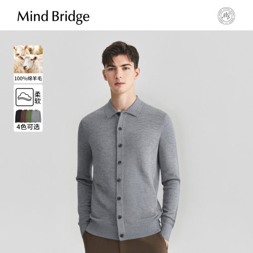 MindBridge翻领针织开衫