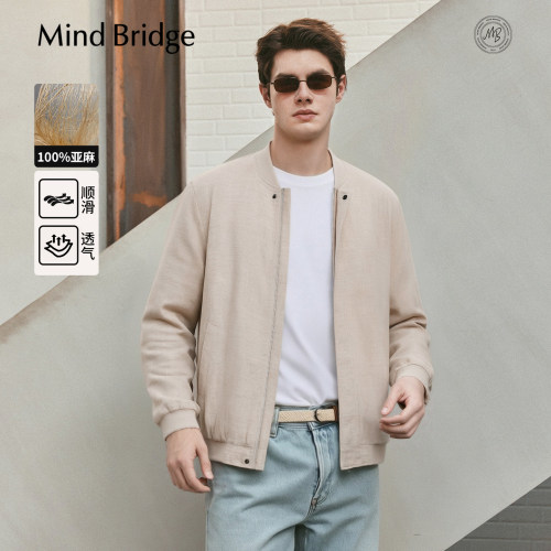 MindBridge亚麻棒球领外套
