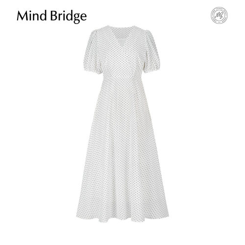 MindBridge法式优雅波点连衣裙