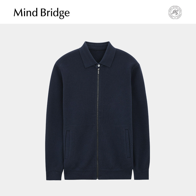 MB MindBridge2026春季男士针织外套翻领百搭休闲夹克休闲男外套,男装,夹克,淘宝优惠券,粉丝福利购,淘宝优惠卷