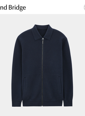 MB MindBridge2026春季男士针织外套翻领百搭休闲夹克休闲男外套