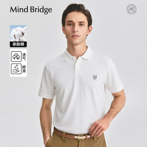 MindBridge纯色短袖polo衫