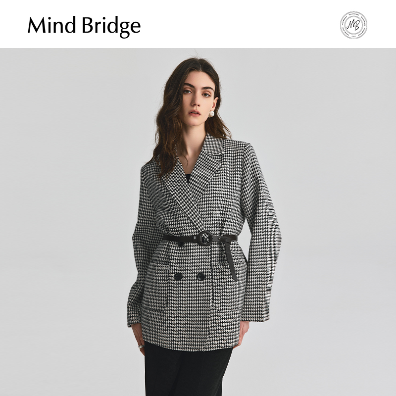 MindBridge千鸟格西装外套