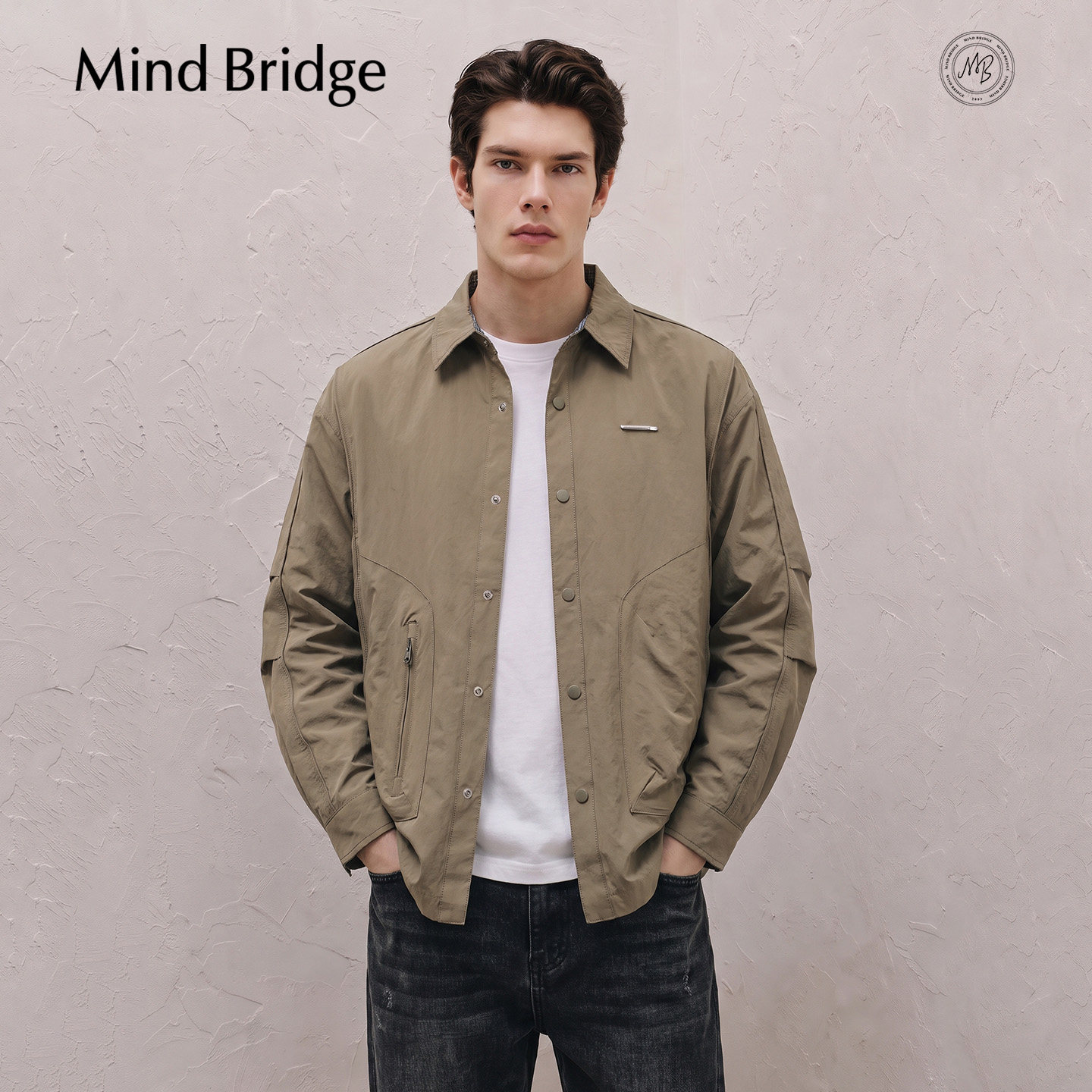 Mind Bridge【双面穿】2026年秋季工装机能风翻领外套男士夹克