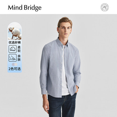 MindBridge长袖格纹衬衫