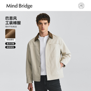 MindBridge2025年冬简约通勤棉衣底特律加棉夹克男士 撞色翻领棉服