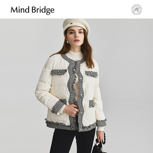 Mind Bridge2025年冬圆领小香风羽绒服女士设计感加厚保暖外套