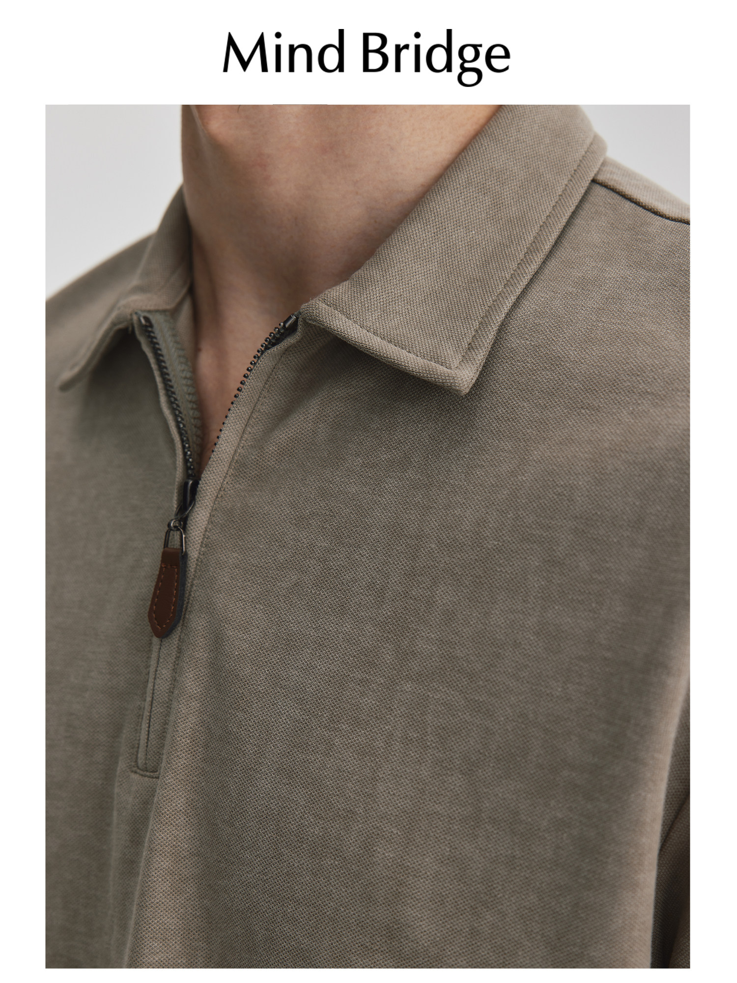 MINDBRIDGE SUMMER HALF ZIP CASUAL TOP MENS SHORT SLEEVE POLO SHIRT 2024 NEW SIMPLE BUSINESS T-SHIRT