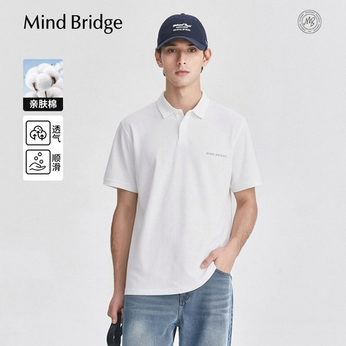 MindBridge简约纯色短袖polo