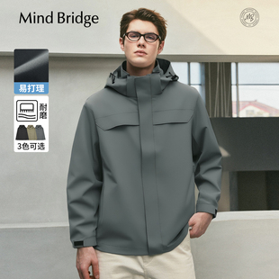 MindBridge2026年春季 户外休闲外套宽松休闲上衣 可拆卸帽夹克男士