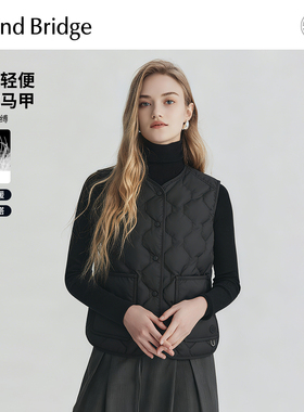 Mind Bridge2025年纯色休闲保暖背心冬女士轻薄羽绒马甲时尚内搭