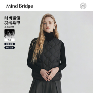 Mind 内搭 Bridge2025年纯色休闲保暖背心冬女士轻薄羽绒马甲时尚