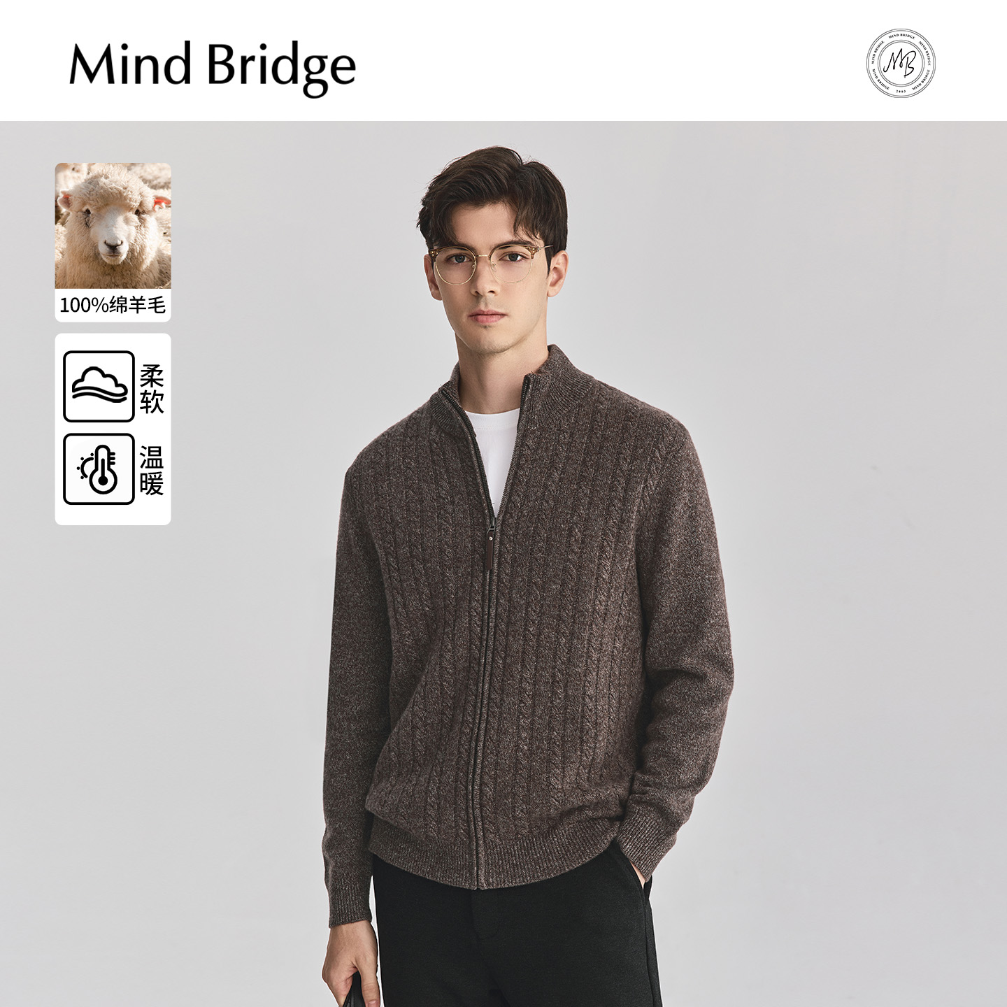 MindBridge复古毛衣外套