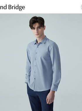 MindBridge2026年春季男士商务休闲长袖衬衫韩版纯色上衣通勤衬衣