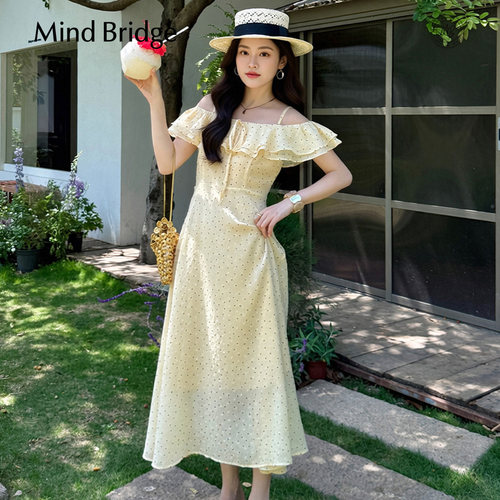 MindBridge小飞袖波点裙