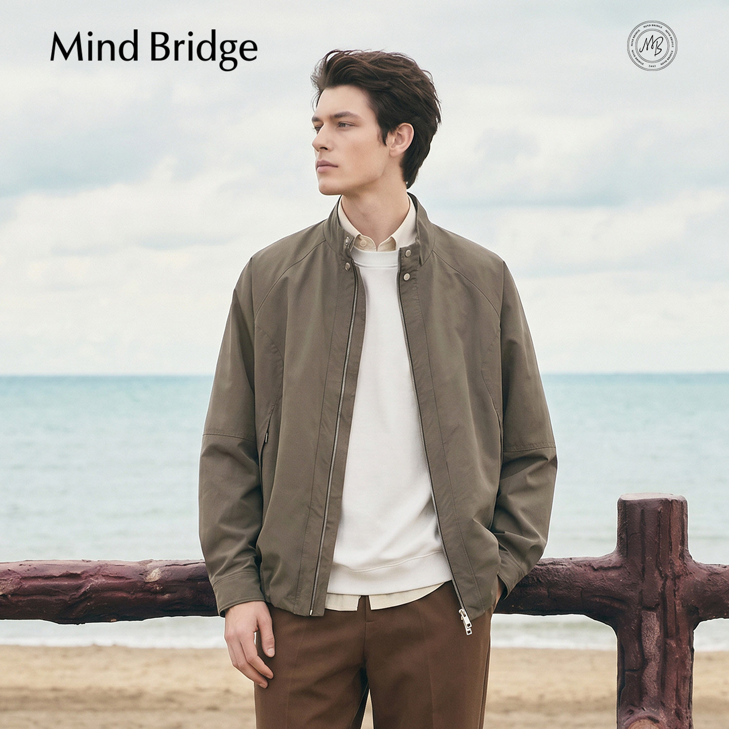 MindBridge哈灵顿立领夹克外套男图片