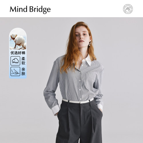MindBridge长袖条纹衬衫