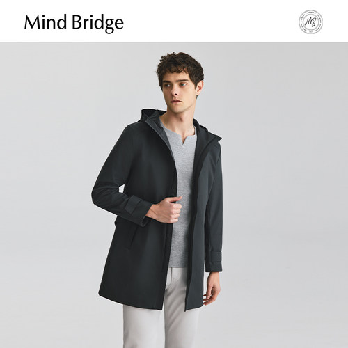 MindBridge中长款连帽风衣