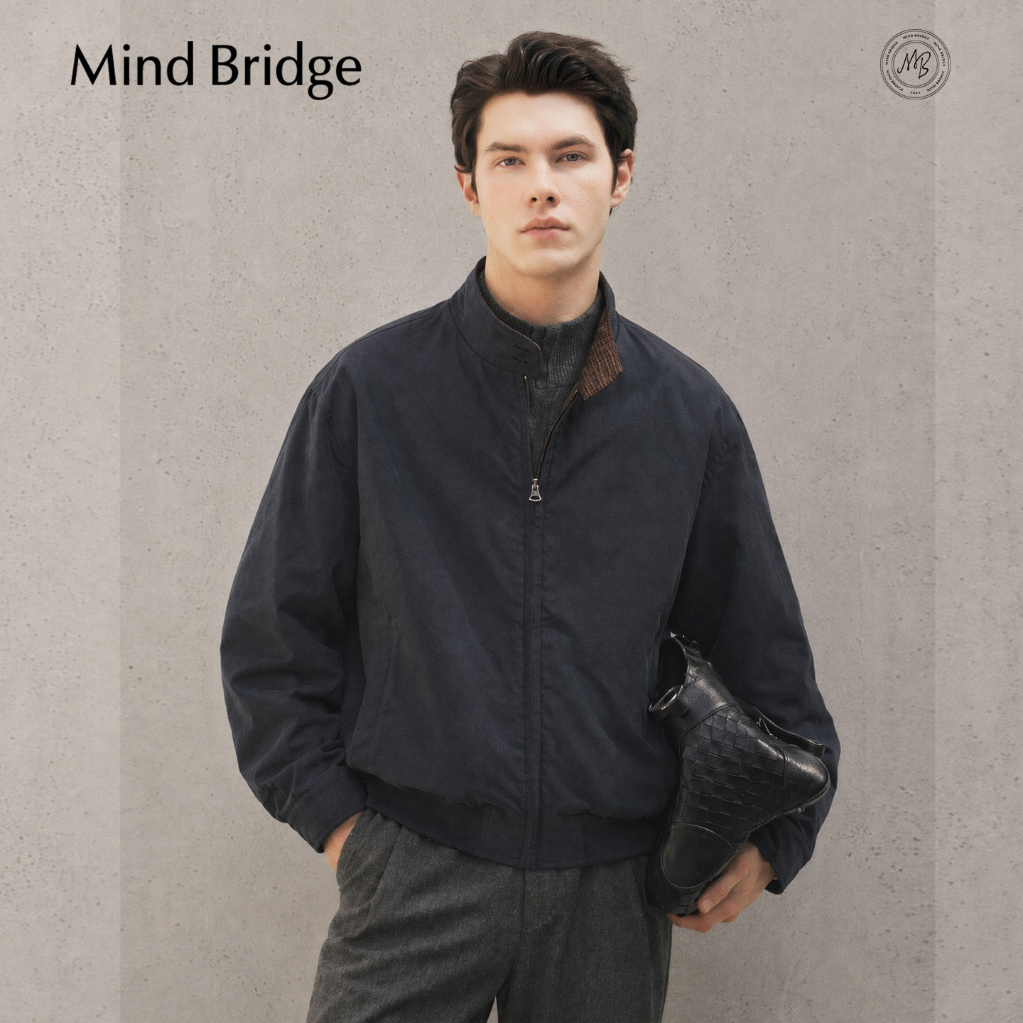 MindBridge哈灵顿立领外套男短款图片