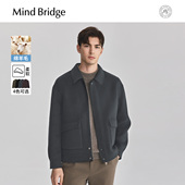 MindBridge男士 双面呢外套简约毛呢夹克2025年冬翻领羊毛大衣 短款