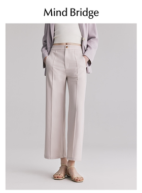 MindBridge2026年春季女士简约宽松裤子通勤百搭休闲裤阔腿裤