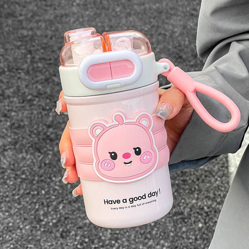 心动的信号同款水杯哈喽kitty保温杯女生高颜值小众咖啡吸管杯