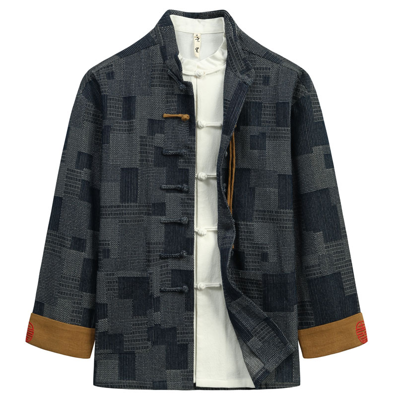 玄笙唐装男牛仔外套中国风