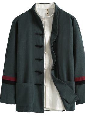 春秋季外套苎麻改良汉服古风唐装