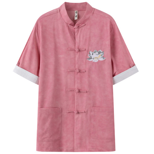 《断码清仓》夏季新品中国风国潮中式改良宽松手工盘扣短袖t恤