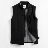 男士 棉马甲无袖 宽松保暖男中式 冬季 外套加厚纯色外穿立领男式 坎肩