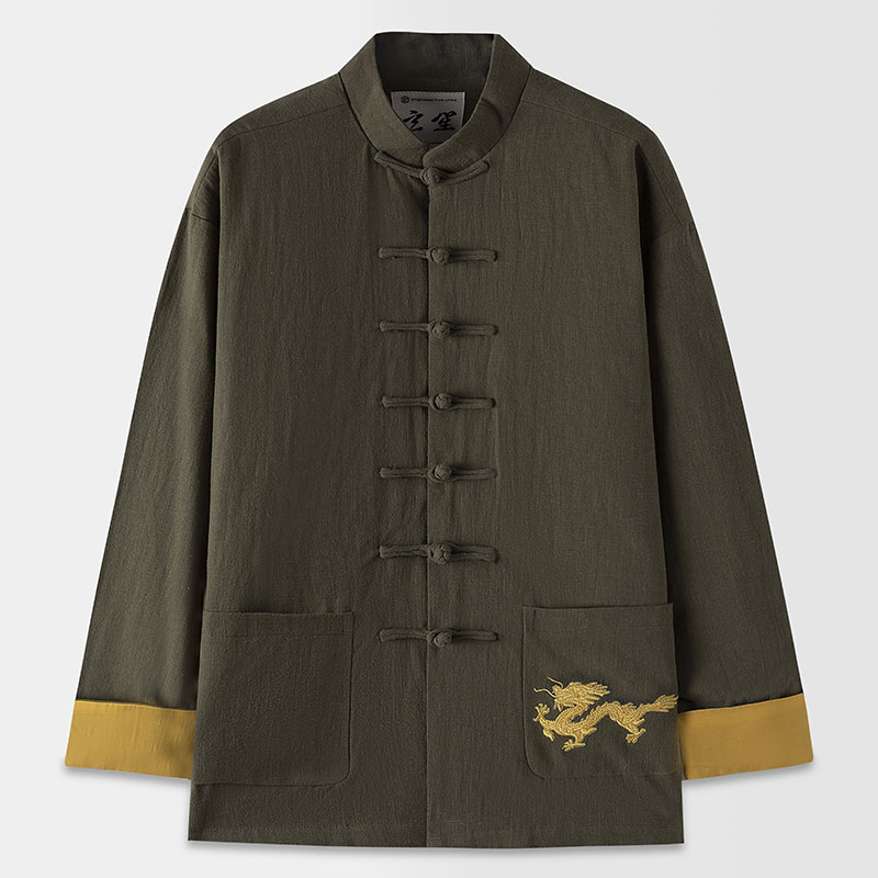 中式复古汉服纯棉上衣外套玄笙