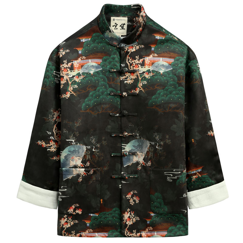 玄笙唐装男手工盘扣上衣