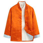 男春季 新款 中国风男装 唐装 国潮提花外套男中式 改良复古盘扣上衣