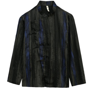 中国男装 唐装 立领衬衫 复古改良男士 复古风斜门襟上衣 男中式 秋季