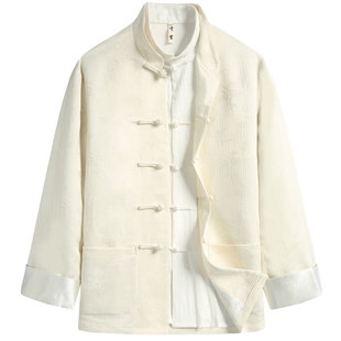 复古改良盘扣外套男国潮梅花提花上衣中国风男装 男中式 唐装 春季