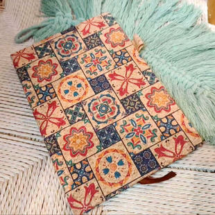 复古花砖软木面笔记本闽南特色文创轻便精致文具送爸爸送老师同学