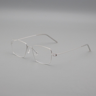 仅6g男士超轻纯钛眼镜林德无螺丝手工眼镜配近视变色蓝光Aaron