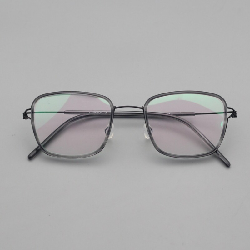 仅8g林德眼镜超轻无螺丝手工眼镜框文艺复古舒适配近视变色防蓝光