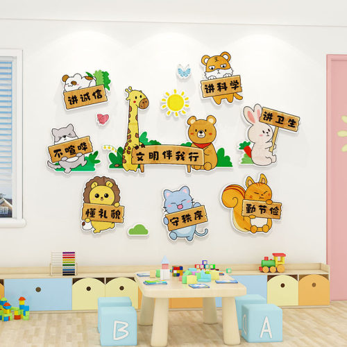 文化墙贴幼儿园文明礼仪环创材料