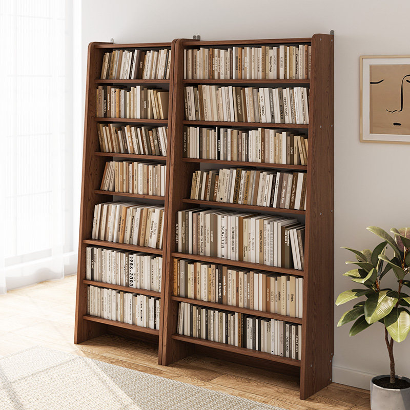 图书馆书架置物架落地客厅梯形收纳展示一体靠墙儿童家用实木书柜,住宅家具,书架,淘宝优惠券,粉丝福利购,淘宝优惠卷