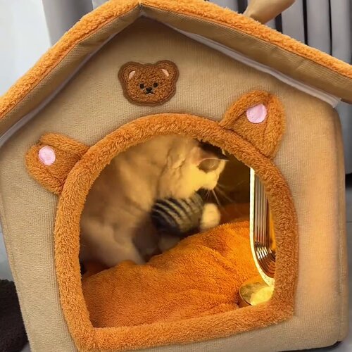 猫窝狗窝房子型四季通用小型犬泰迪冬季保暖可拆洗狗屋宠物床用品