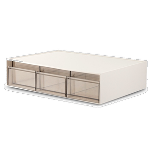 得力组合收纳盒桌面抽屉式办公学生书桌大容量整理箱层叠置物盒