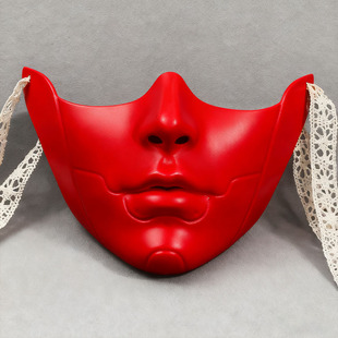 机械风下半脸古风面具下半脸cos汉服唐装机械美男女孔雀女红黑色