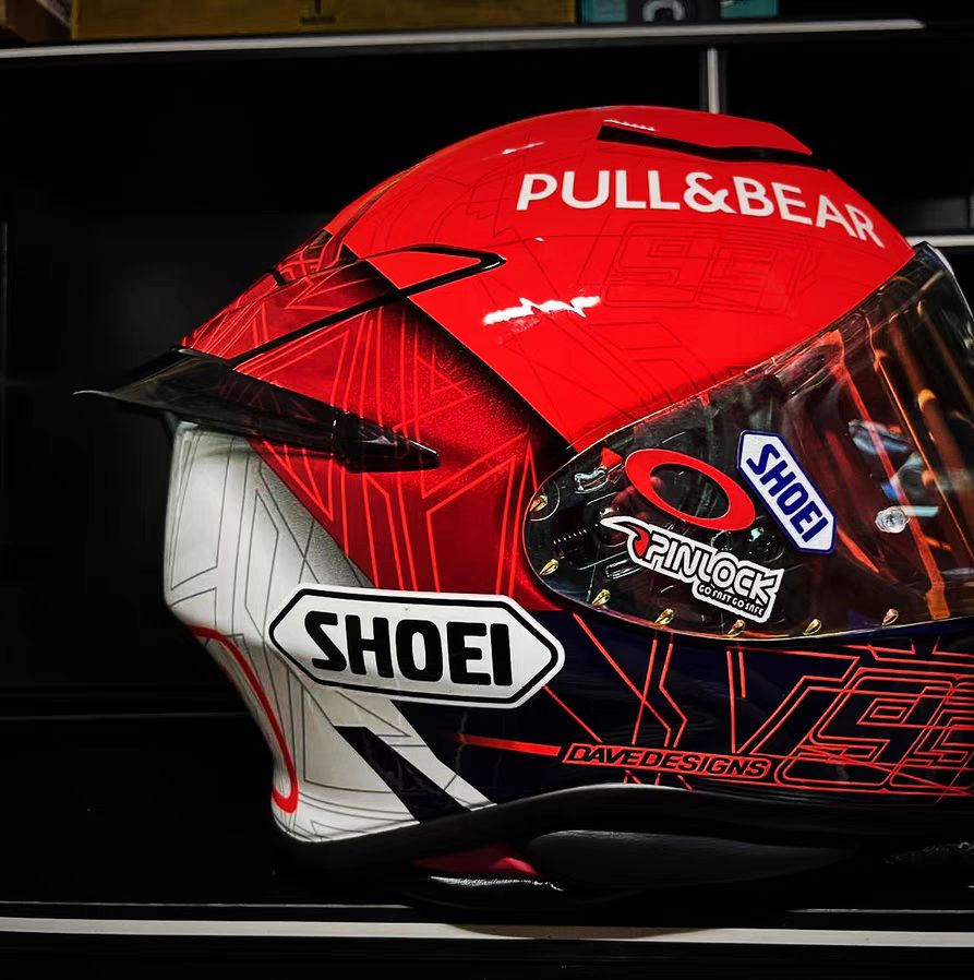 SHOEI Z8专用小尾翼竞技大尾翼头盔电镀红蚂蚁尾翼德国站尾翼红蓝