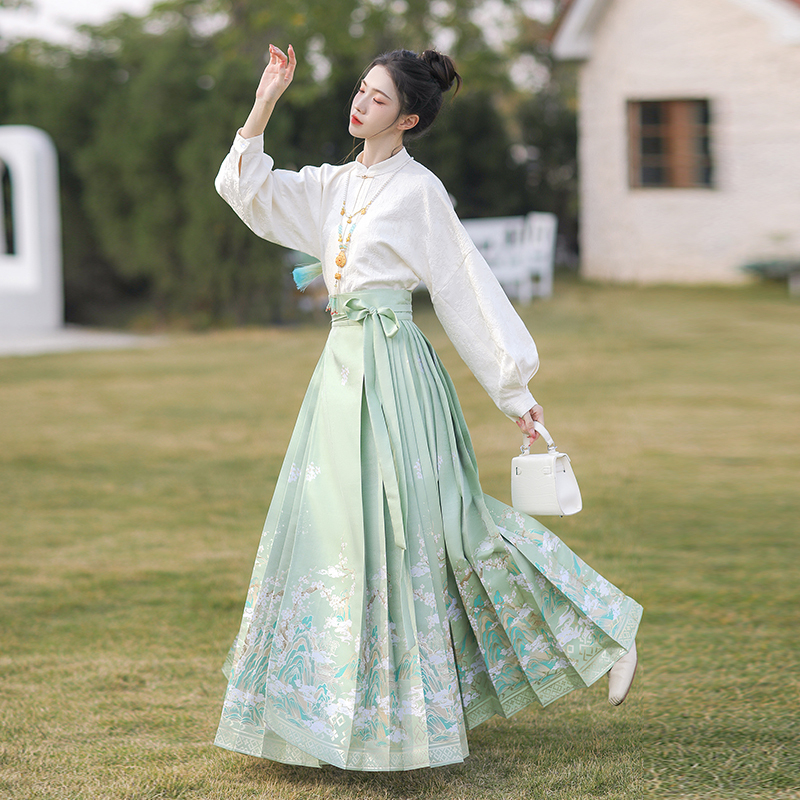 汉尚华莲木逢春显瘦长裙