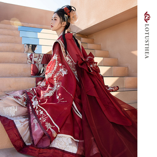 汉尚华莲琴瑟起明长宋制汉服婚服套装 衫 中式 原创中国风女霞帔 大袖