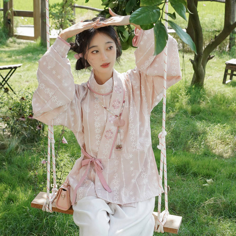 汉尚华莲曲领衫汉服女[云絮]缚裤复原款套装国风日常2026年新款秋图片